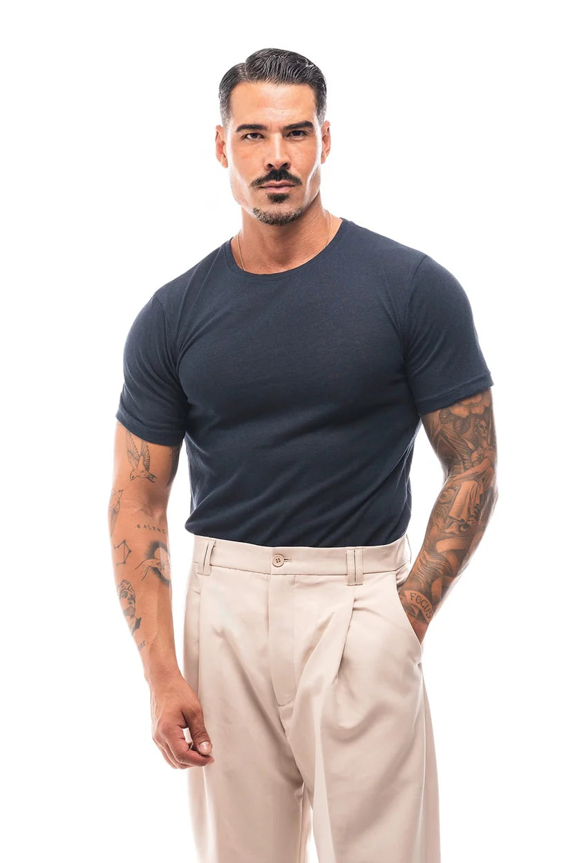 Camiseta lino slim fit