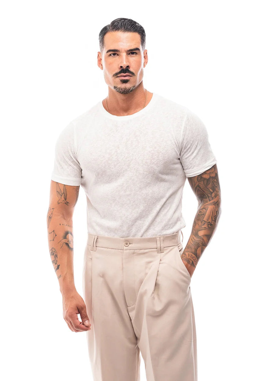 Camiseta lino slim fit
